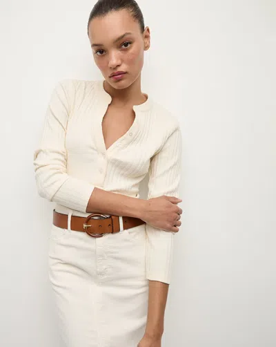 Veronica Beard Jocelyn Henley Shirt In White