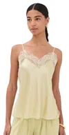 Veronica Beard Womens Pistachio Johanan Lace-trim Stretch-silk Camisole Top In Yellow