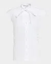 Veronica Beard Joon Sleeveless Button-front Top In White