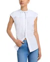 Veronica Beard Joon Sleeveless Button-front Top In White