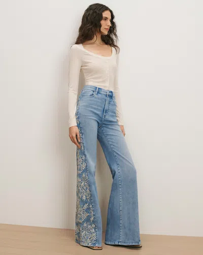 Veronica Beard Joplin Embroidered Flare Jean