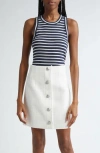 Veronica Beard Jordyn Cropped Tank Top In Marine/offwhite