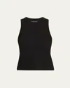 Veronica Beard Jordyn Cropped Tank Top In Black
