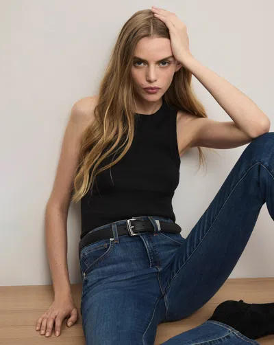 Veronica Beard Jordyn Cropped Tank Top In Black