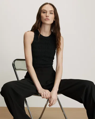 Veronica Beard Jordyn Cropped Tank Top In Black