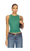 Veronica Beard Jordyn Cropped Tank Top In Green