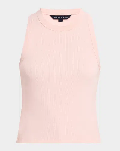 Veronica Beard Jordyn Cropped Tank Top In Pink Clay