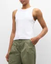 Veronica Beard Jordyn Cropped Tank Top In White