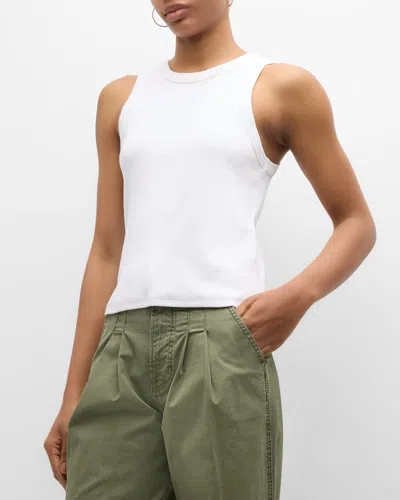 Veronica Beard Jordyn Cropped Tank Top In White