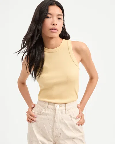 Veronica Beard Jordyn Cropped Tank Top In Yellow