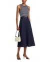 Veronica Beard Jordyn Mixed Media Dress In Navy / White In Blue