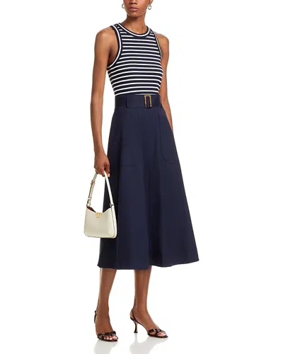 Veronica Beard Jordyn Mixed Media Dress In Blue