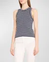 Veronica Beard Jordyn Cropped Tank Top In Marineoff White