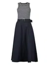 Veronica Beard Jordyn Striped Midi Dress In Blue