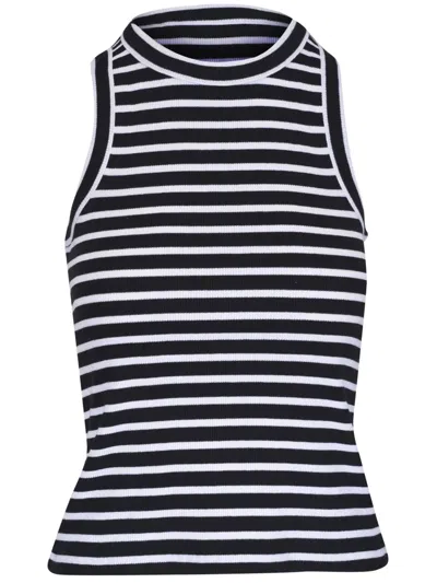 Veronica Beard Jordyn Gestreiftes Tanktop Aus Geripptem Stretch-pima-baumwoll-jersey In Marineblau