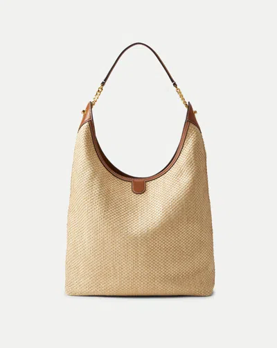Veronica Beard Jour Raffia Bag In Brown