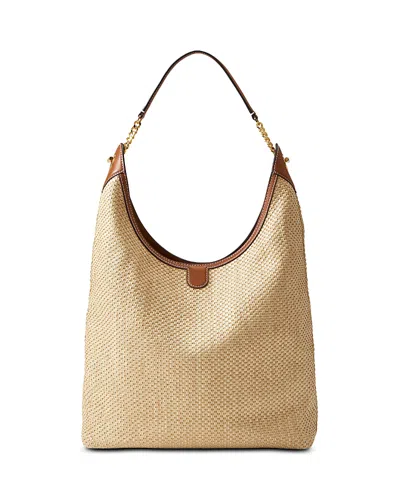 Veronica Beard Jour Raffia Shoulder Bag In Brown