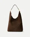 Veronica Beard Jour Suede Shoulder Bag In Brown