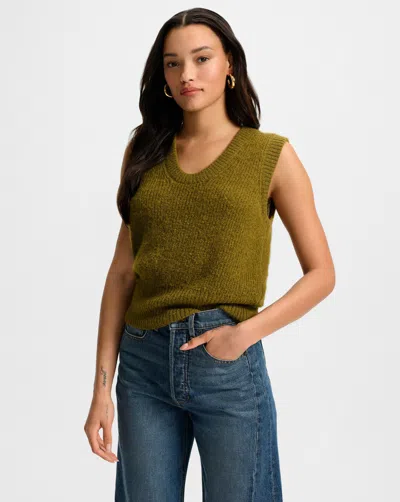 Veronica Beard Jovana Mohair Sweater Vest In Green