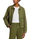 Veronica Beard Joyner Cotton Twill Shacket In Green