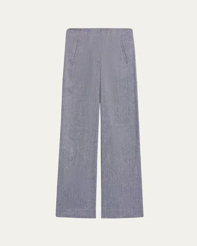Veronica Beard Jude Tailored Pants In Blue Melange