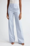 Veronica Beard Jude Wide Leg Cotton Blend Pants In Blue Oasis