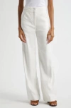 Veronica Beard Jude Wide Leg Linen Blend Pants In Off White