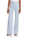 Veronica Beard Jude Wide Leg Cotton Blend Pants In Blue Oasis