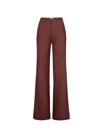 Veronica Beard Jude Wide-leg Trousers In Burgundy