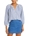Veronica Beard Judith Striped Cotton-blend Seersucker Top In Blue/white