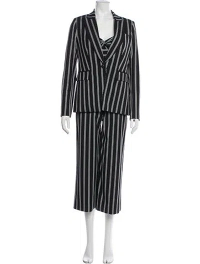 Pre-owned Veronica Beard Jumpsuit Set Striped Set In Black