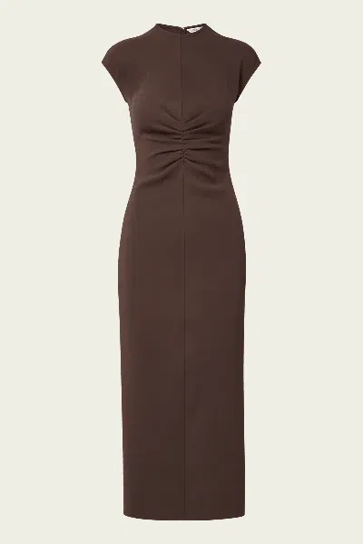 Veronica Beard June Midi Dress In Espresso In Brown
