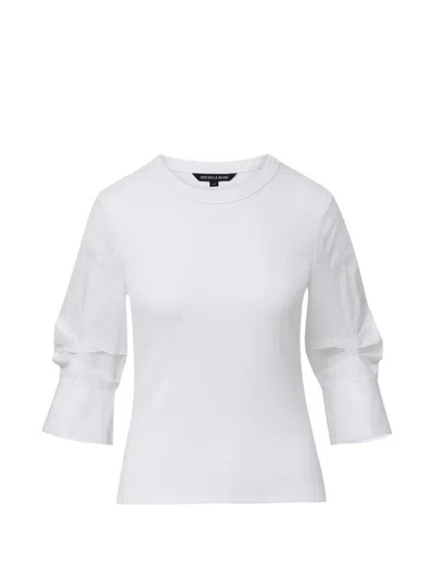 Veronica Beard Junia Bluse Mit Rüschenärmeln In White