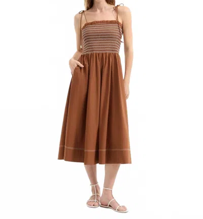 Veronica Beard Kaela Midi Dress In Whisky In Brown