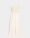 Veronica Beard Kaela Smocked A-line Midi Dress