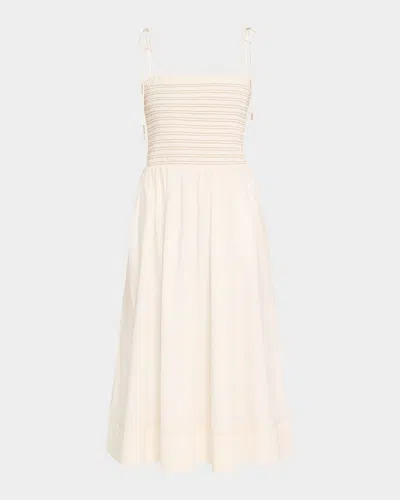 Veronica Beard Kaela Smocked A-line Midi Dress