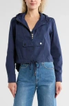 Veronica Beard Kaeli Hooded Cotton Pullover Jacket In Blue