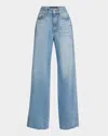 Veronica Beard Kasey High Rise Wide Leg Jeans In Dusted Glare In Dusted Glare
