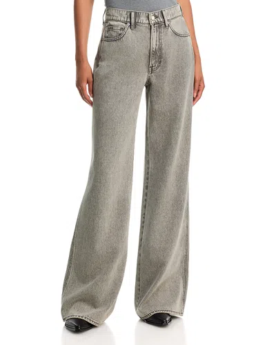 Veronica Beard Kasey Mid Rise Wide Leg Jeans In Backroad Grey In Gray