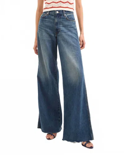Veronica Beard Kasey Mid Rise Wide-leg Jean In Bandit In Blue