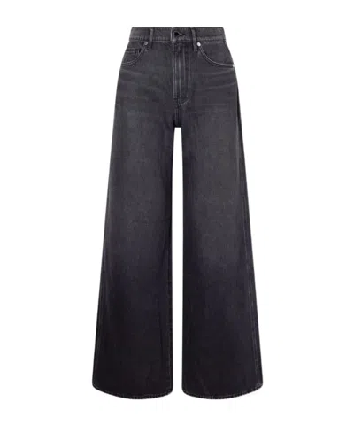 Veronica Beard Kasey Mid-rise Wide-leg Jeans In Black
