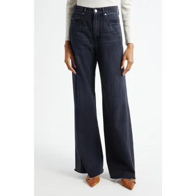 Veronica Beard Kasey Raw Hem Mid Rise Wide Leg Jeans