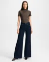 Veronica Beard Kasey Mid Rise Wide Leg Jeans In Indigo Rinse In Blue
