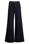 Veronica Beard Kasey Mid Rise Wide Leg Jeans In Indigo Rinse In Purple