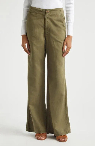 Veronica Beard Kasey Wide Leg Pants In Green