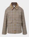 Veronica Beard Kasper Plaid-pattern Embellished-collar Jacket In Brown