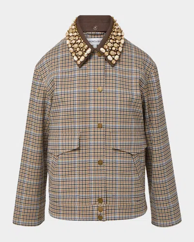 VERONICA BEARD KASPER BOXY PLAID-PRINT JACKET