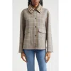 Veronica Beard Kasper Plaid-pattern Embellished-collar Jacket In Gray
