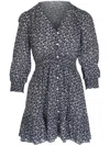 Veronica Beard Katari Floral Smocked Cotton Minidress In Blue
