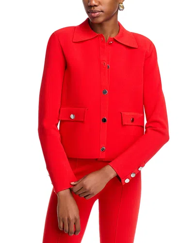 Veronica Beard Katia Knitted Jacket In Red